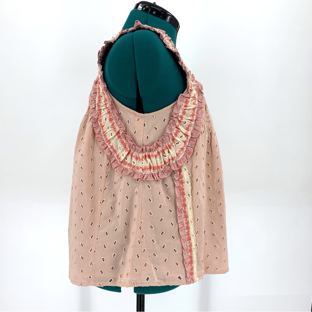 House of Harlow 1960 NWT Rose Pink Eyelet Lace Boho Style Sleeveless Top, Medium - Picture 12 of 16